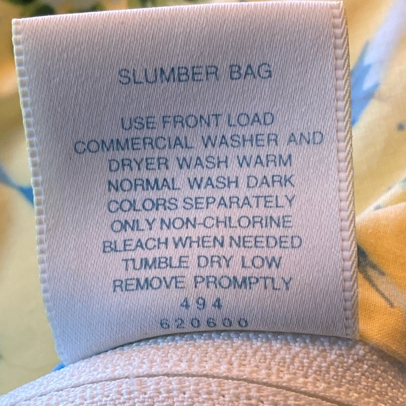 Vintage COMING HOME Blue Roses and 'Bows-es' Reversible Sleeping Bag and Sack - Picture 7 of 9